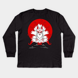 Kitsune, fox with nine taile Kids Long Sleeve T-Shirt